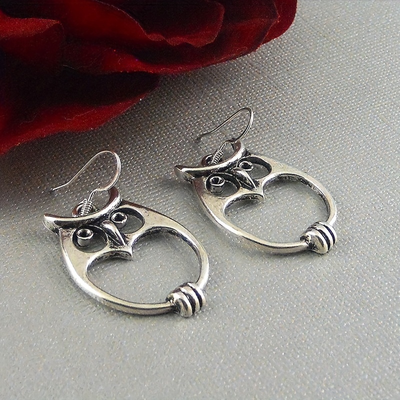 Boho Owl Dangle Earrings Gothic Gift